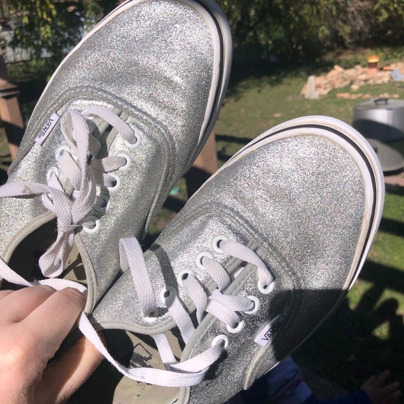 Vans Shoes - Vans silver glitter size 8.5